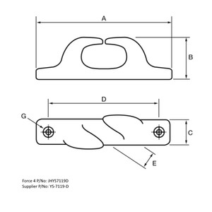 Handed Fairleads 173mm (Pair)