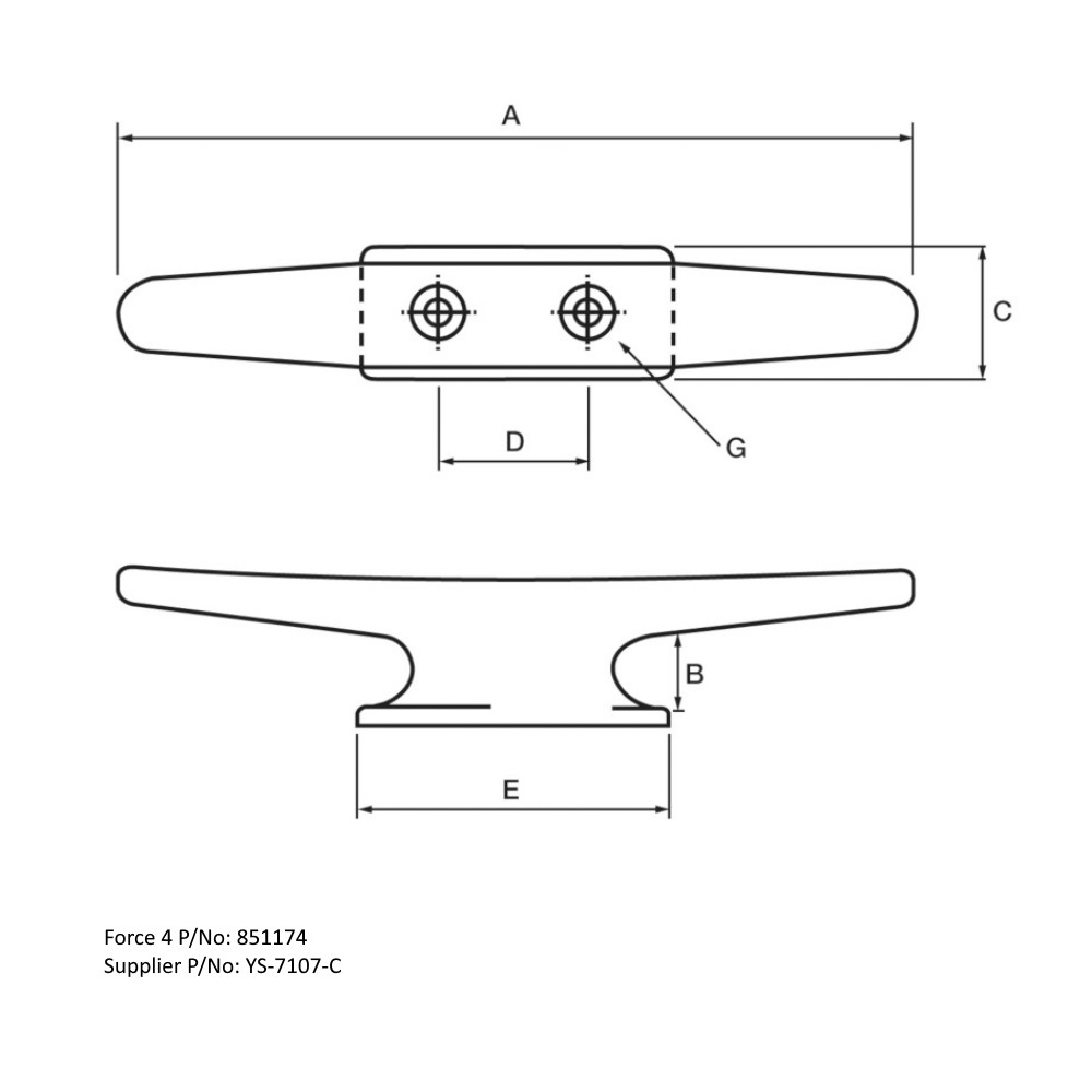 Solid Base Cleat 158mm