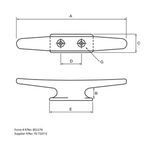 Solid Base Cleat 158mm