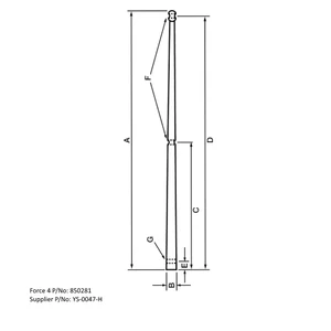 YS Toe Rail Stanchion (Solid) 610mm