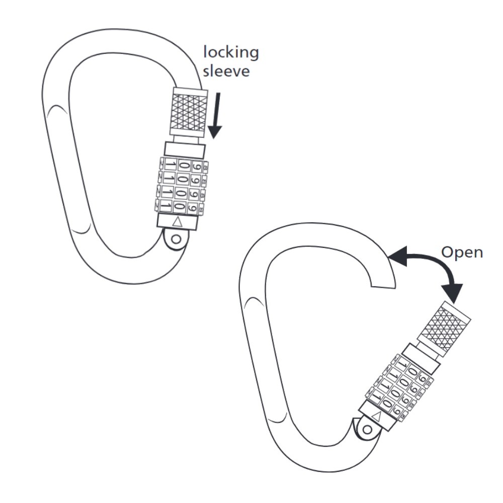Force 4 Tender Carabiner Combination Lock