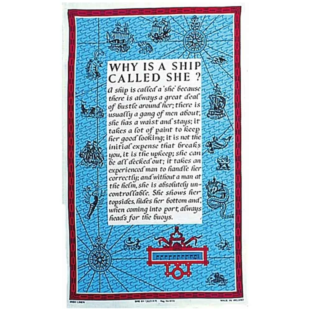 Nauticalia Galley Cloth - Why is a Ship Called She 