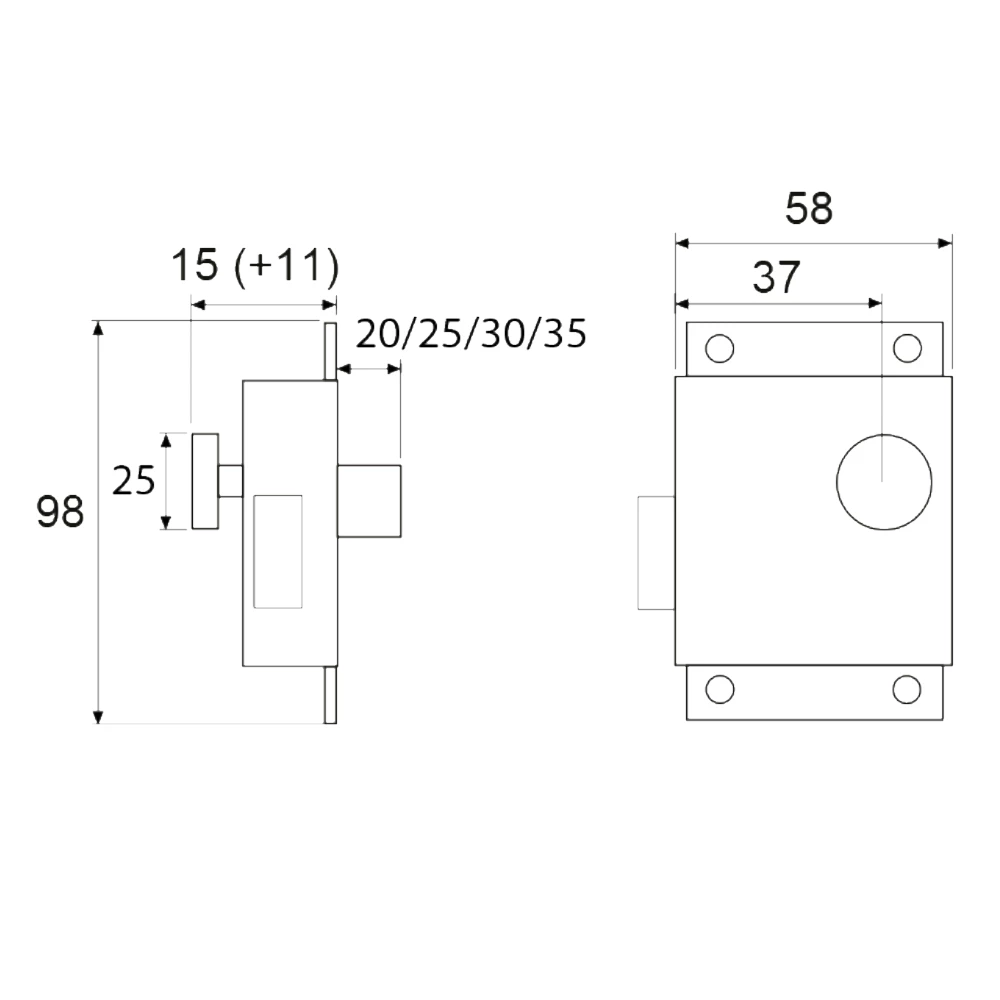 Cabin Door Rim Lock Chrome