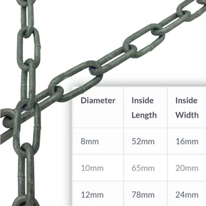 Force 4 Long Link DIN763 Chain - Galvanised (Per/M)
