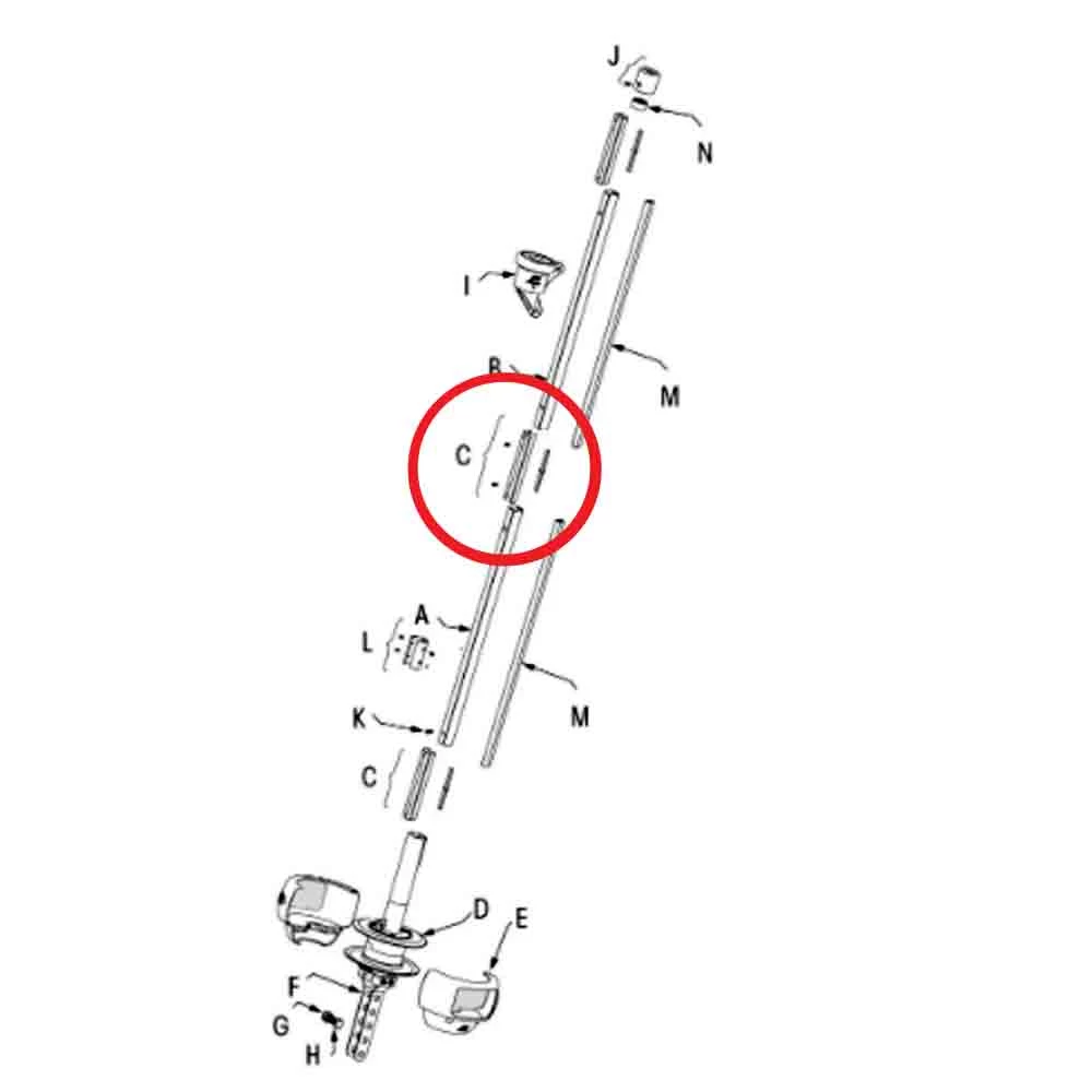 Plastimo Jib Reefing 7 Quick-Coupling Sleeves + Screws