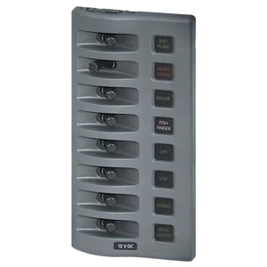Blue Sea Weatherdeck Switch Panel 8way Grey