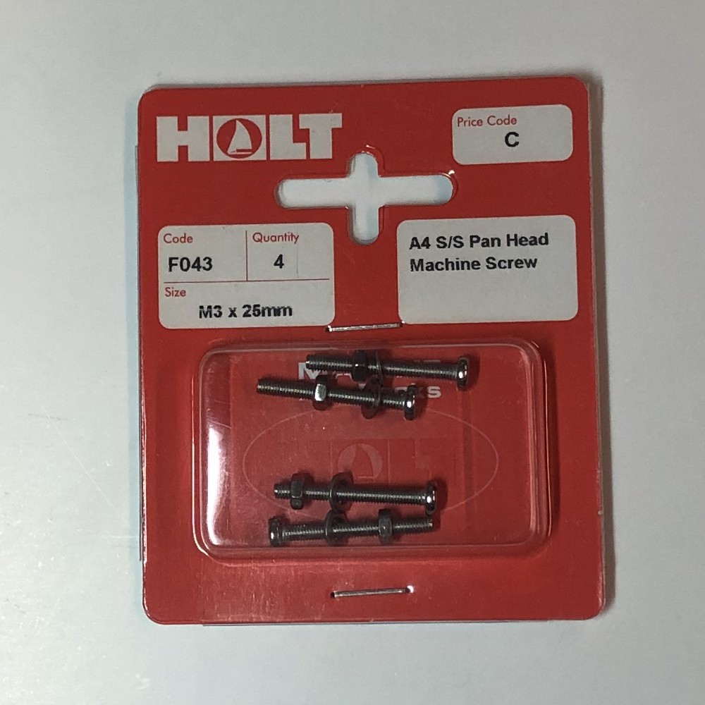 Stainless Steel A4 Pan Machine Screw M3x25