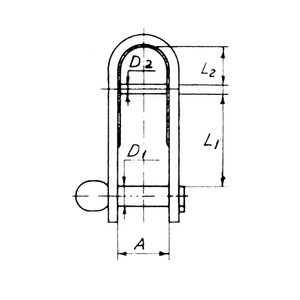 5x21mm Stainless Steel Key Pin Strip Dee with Bar Shackle