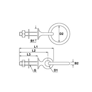 M10 x 100mm Stainless Steel Ring Bolt