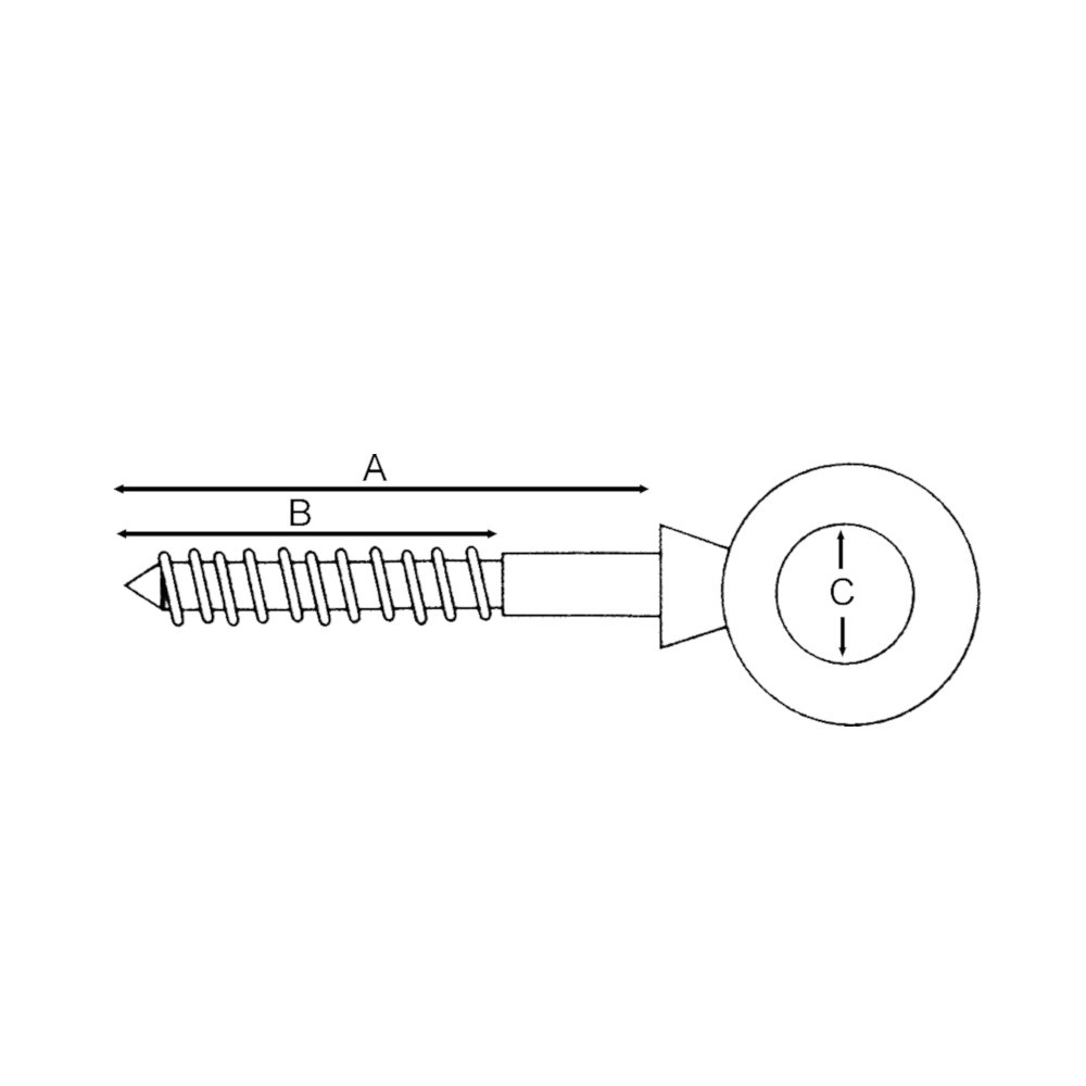 6x100 Wood Screw Eye Bolt