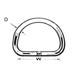 D-Ring Stainless Steel 6mm x 40mm (2pk)