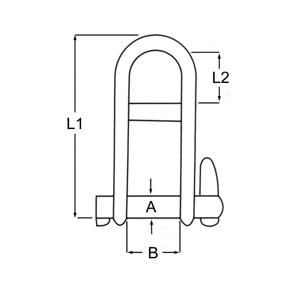 8mm Stainless Steel Key Pin Dee + Bar Shackle