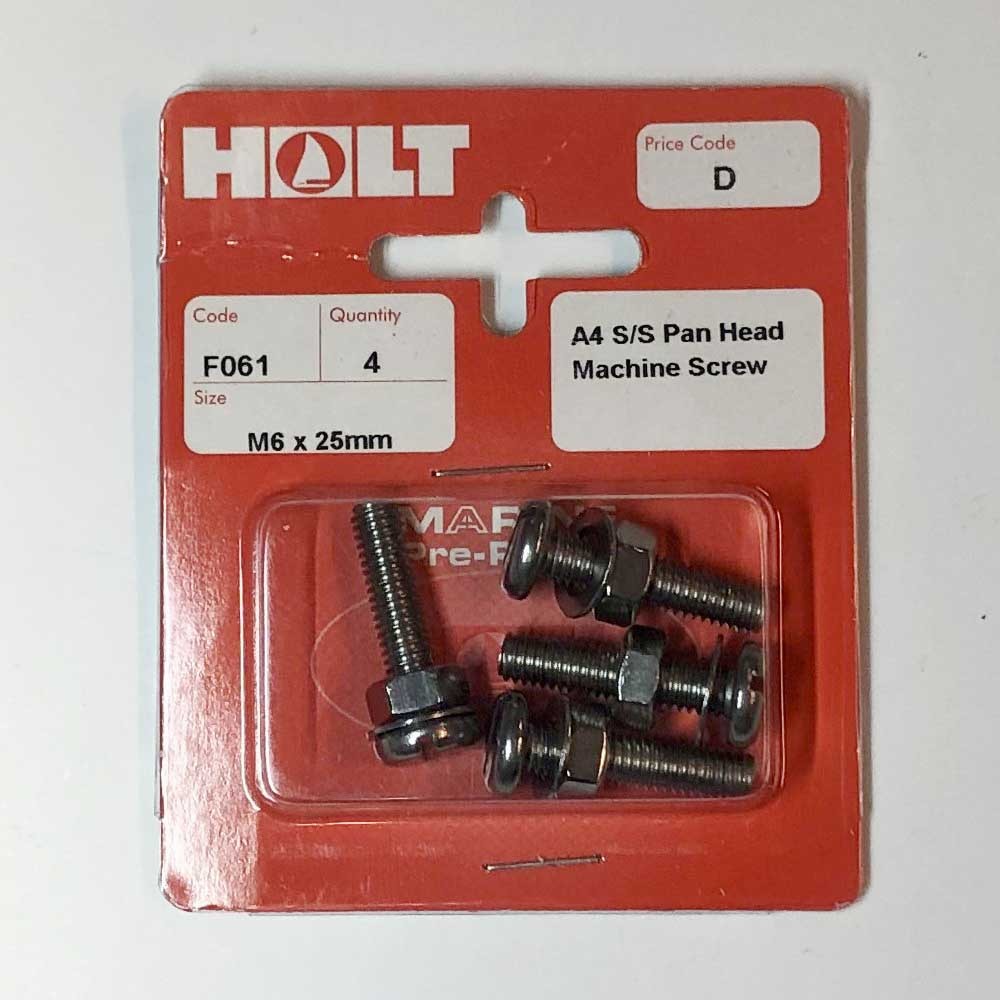 Stainless Steel A4 Pan Machine Screw M6x25
