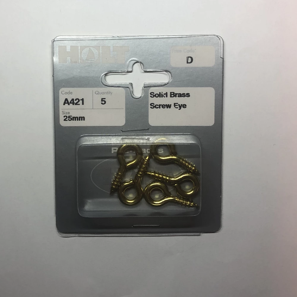 Solid Brass Screw Eye