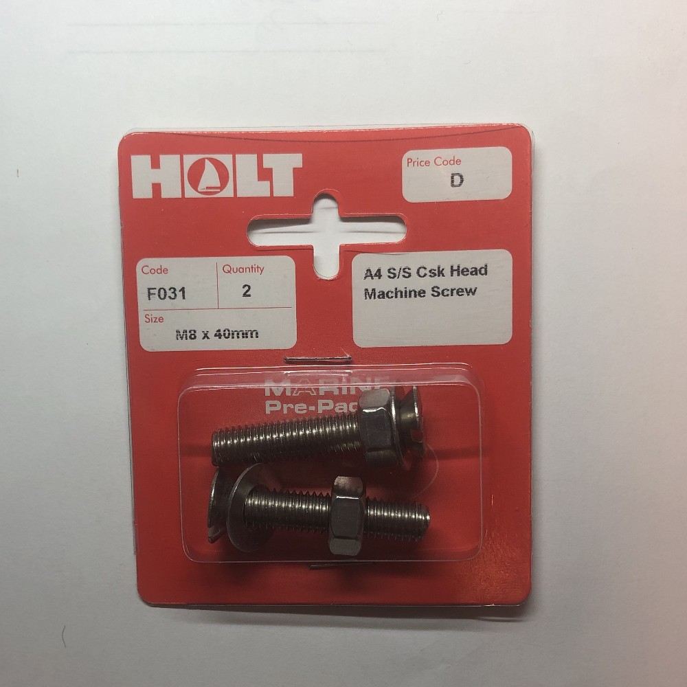 Stainless Steel A4 Counter Sunk Machine Screw M8 x 40