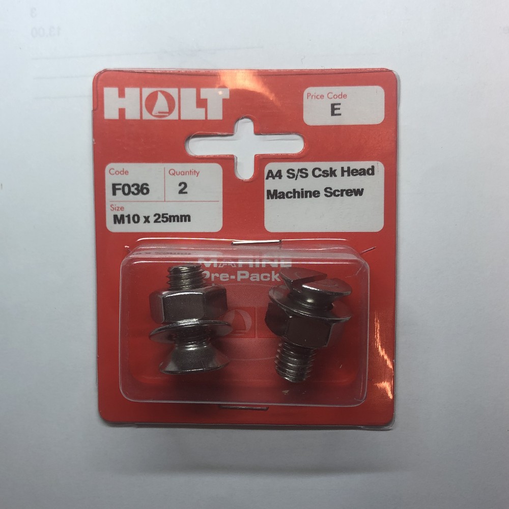 Stainless Steel A4 Counter Sunk Machine Screw M10 x 25