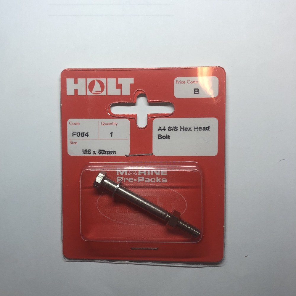 A4 Stainless Steel Hex Head Bolt M5x50