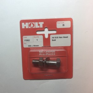 Stainless Steel A4 Hex Head Bolt M8x35