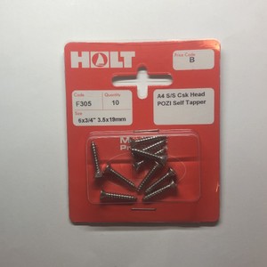 A4 CSK S/Tap 6x3/4 POZI