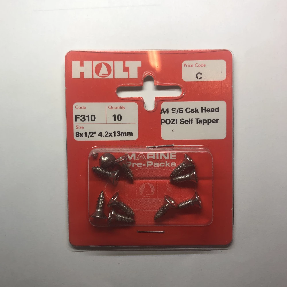 Force 4 A4 Countersunk Self Tapping Screw 8 x 1/2 Pozi 