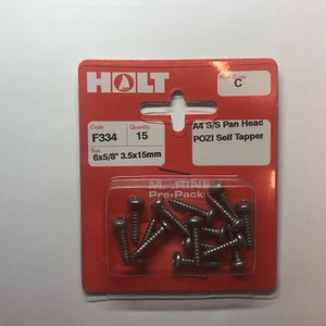 Marine Pre-Packs A4 Pan Head Self Tapping Screw 6x5/8 Pozi 