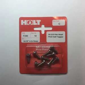 Marine Pre-Packs A4 Pan Head Self Tapping Screw 8x1/2 Pozi