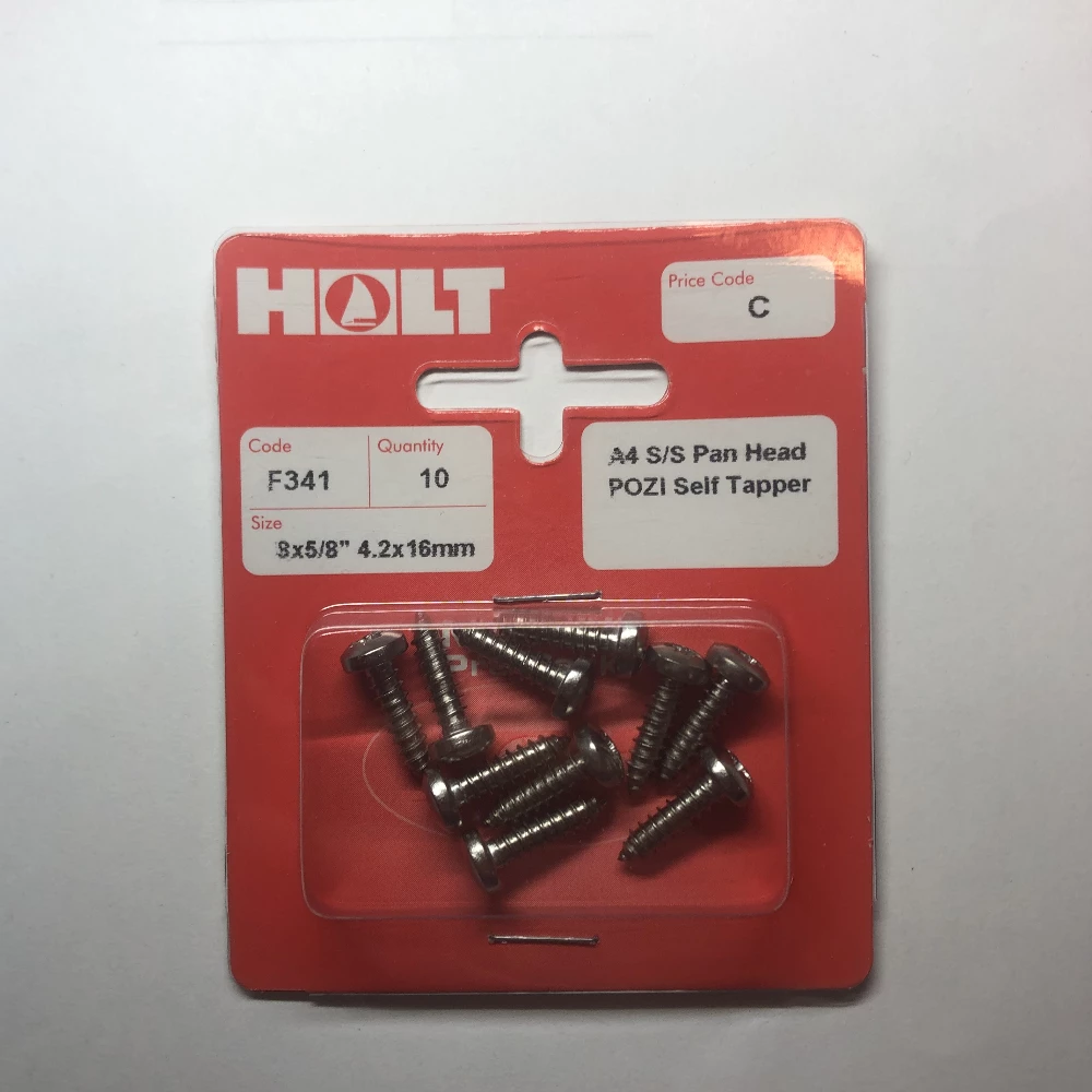 Marine Pre-Packs A4 Pan Head Self Tapper Screw 8x5/8 Pozi