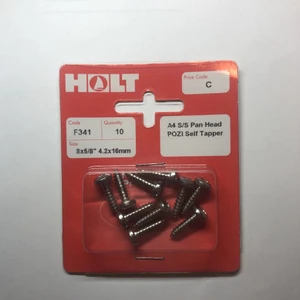 Marine Pre-Packs A4 Pan Head Self Tapper Screw 8x5/8 Pozi