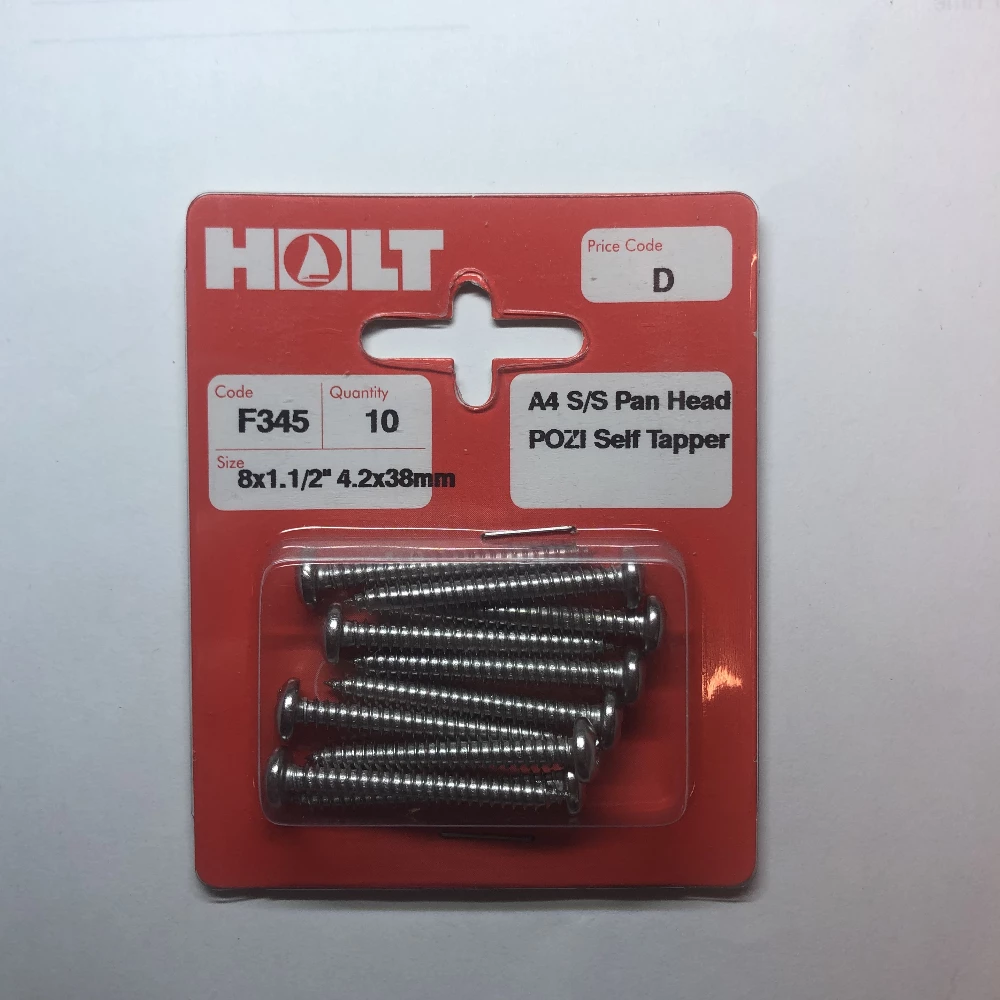 Force 4 A4 Pan Head Pozi Self Tapping Screw 8x1 1/2 