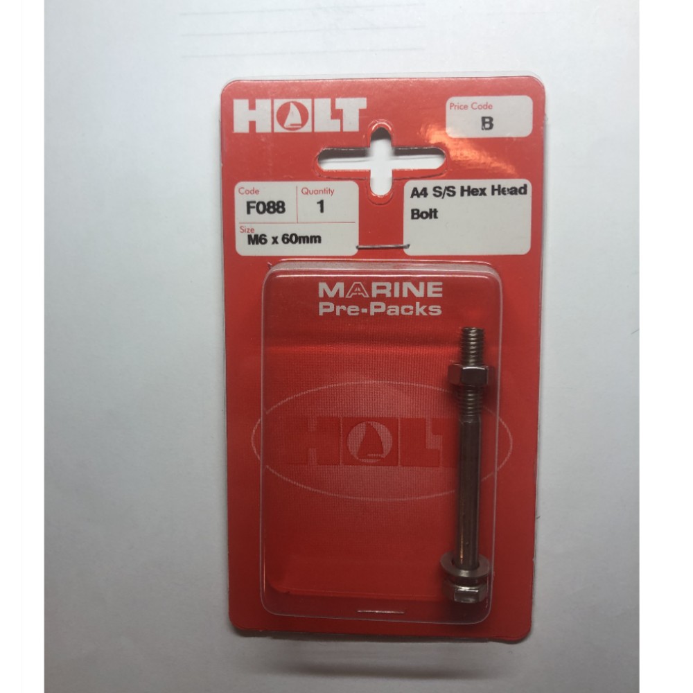 A4 Stainless Steel Hex Head Bolt M6x60
