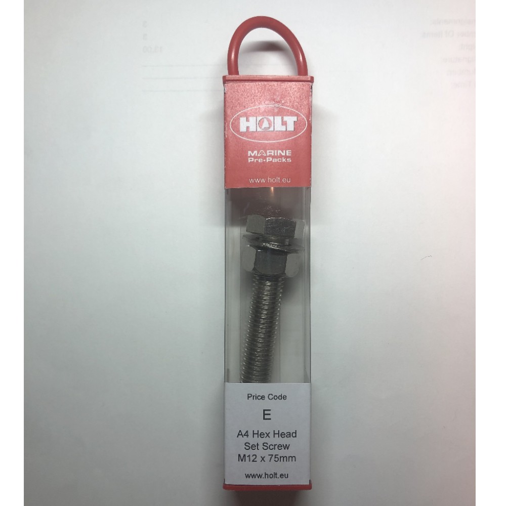 Stainless Steel A4 Hex Head Set Screw M12x75