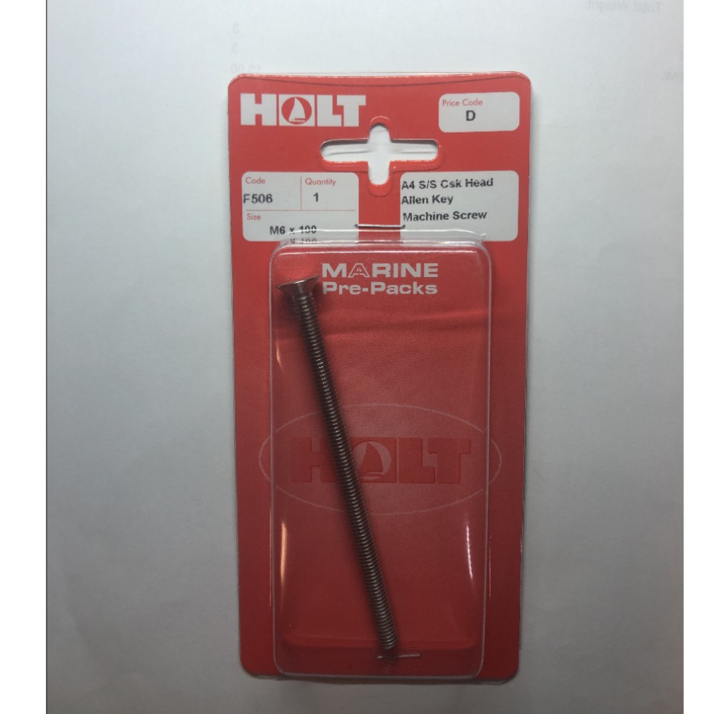 A4 Allen Key Machine Screw M6x100