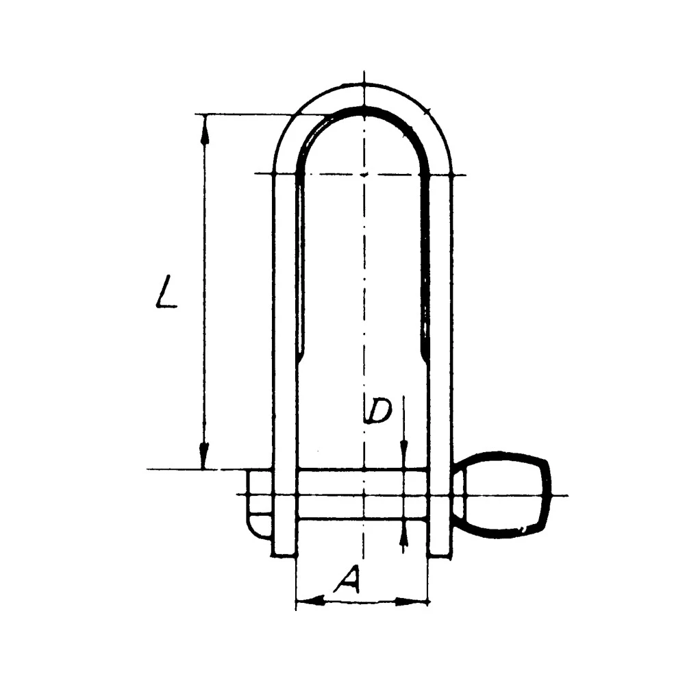 6x15mm Stainless Steel Key Pin Strip Dee Shackle
