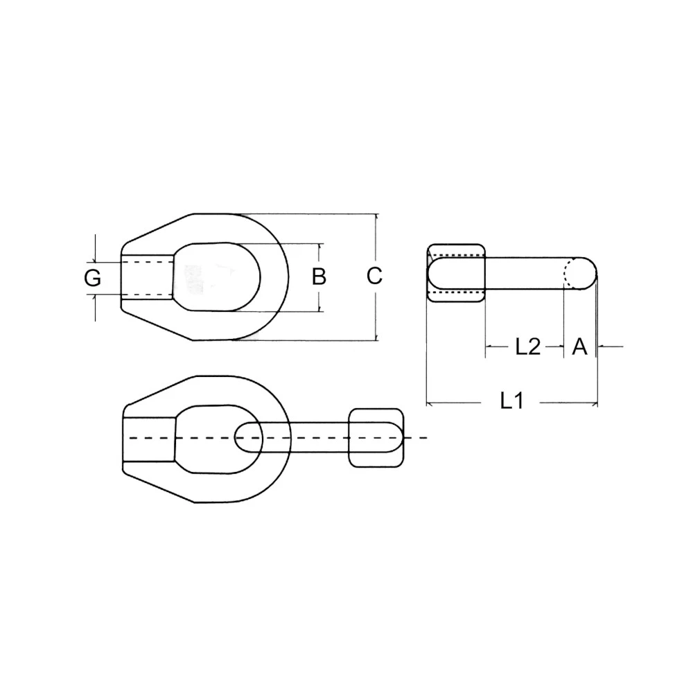 Threaded Guardrail Eye M8 Single