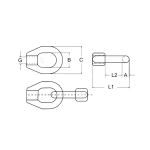 Force 4 Threaded Guardrail Eye M8 Single 