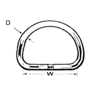 D-Ring Stainless Steel 5mm x 40mm (2pk)