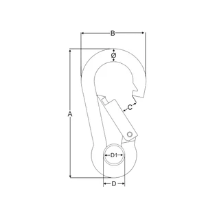 Force 4 Carbine Hook 90mm With Eye 