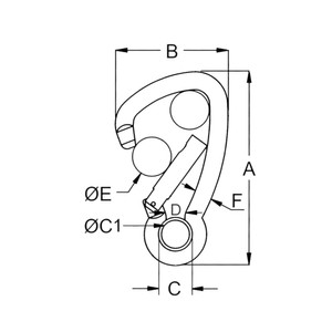 Carbine Hook Tested 80mm Asymetric