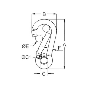 Carbine Hook Tested 160mm With Eye
