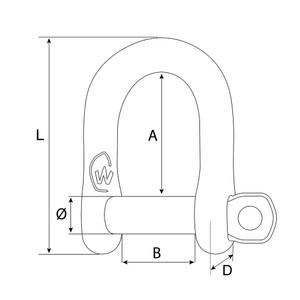 Shackle Stainless Steel D M8 Self-Locking Shackle 