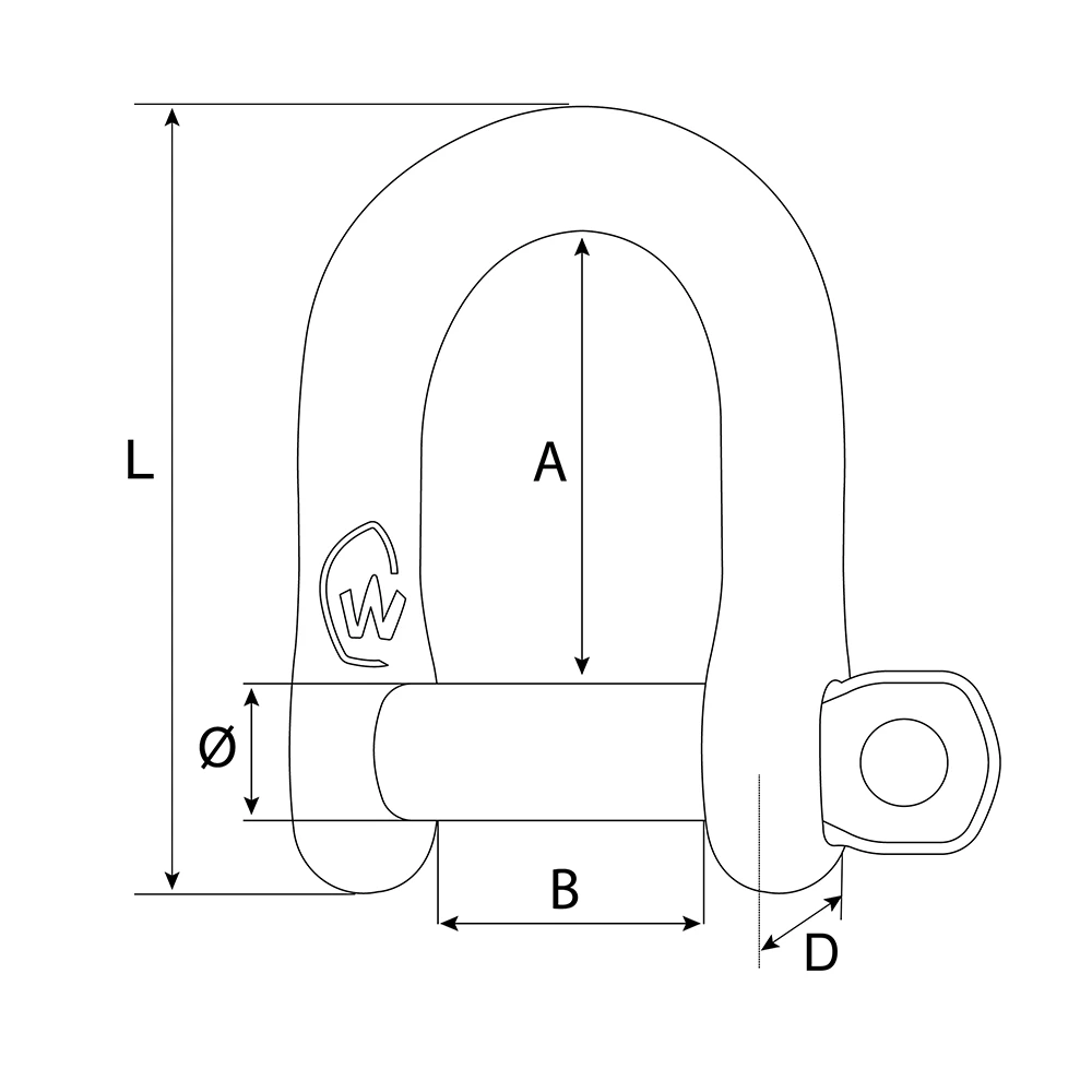 12MM D Captive Pin Shackle