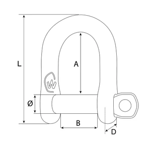 Wichard 12MM D Captive Pin Shackle 