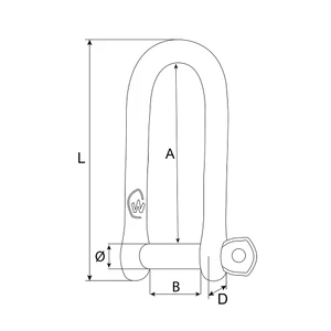 Wichard Long D Captive Pin Shackle