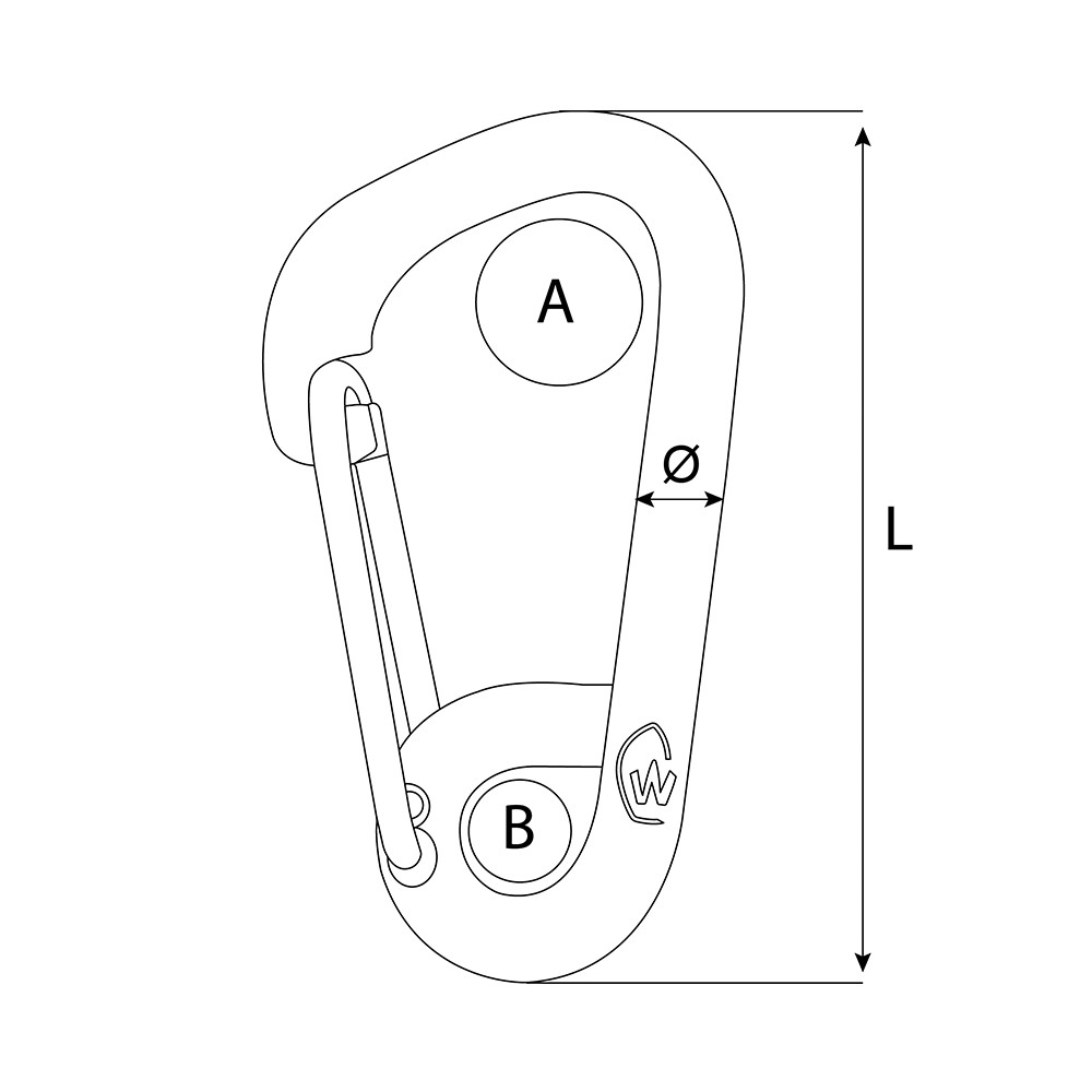 80mm Stainless Steel Asymmetric Carbine Hook