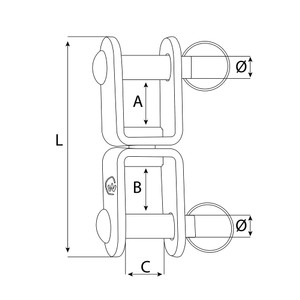 Stainless Steel Fork-Fork Clevis Swivel 