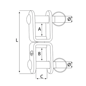Wichard Stainless Steel Fork-Fork Clevis Swivel