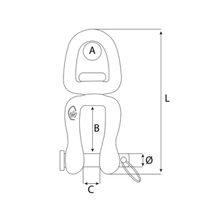 Wichard 70MM SWIVEL: FORK+EYE 