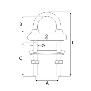 U-Bolt W/Tight M6x70 White