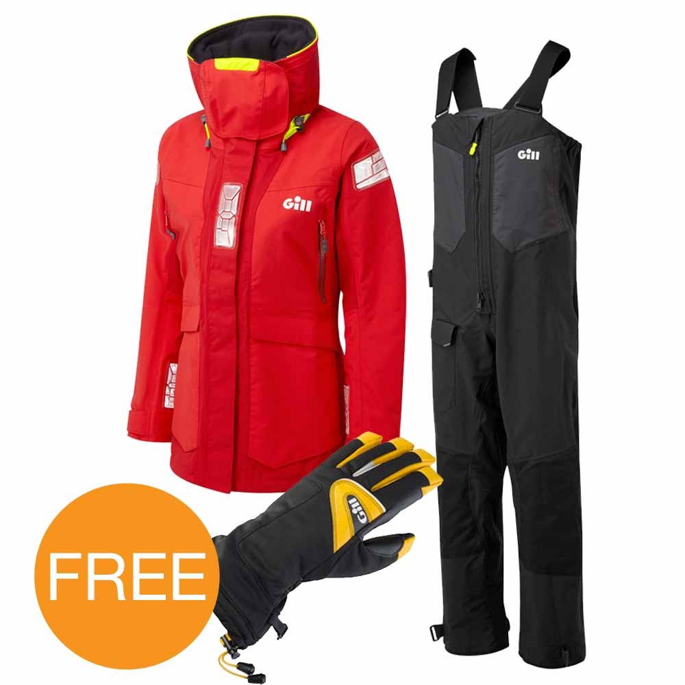 OS2 Red Offshore Suit & Helmsman Gloves