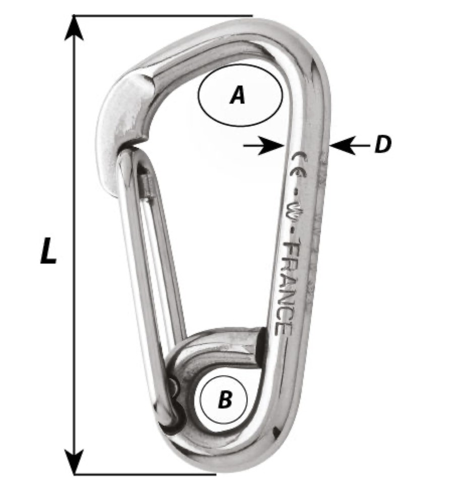 80mm Stainless Steel Asymmetric Carbine Hook